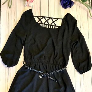 Heartsoul Black Sheer Dress w/Open Cut Back SM
